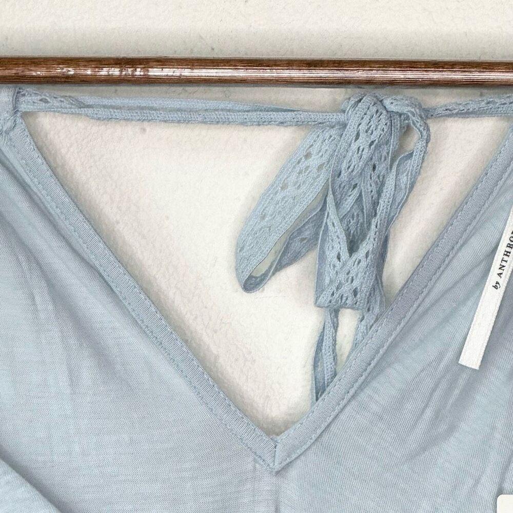 Anthropologie Light Blue Lace Lined Sleeveless Blouse Shark Bite - Women’s US M - Picture 6 of 13